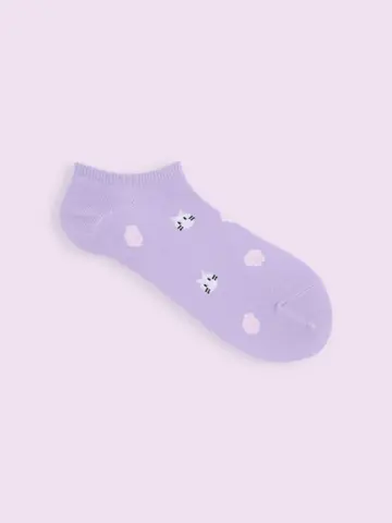 【靴下屋fam】にゃんこ肉球スニーカー丈ソックス