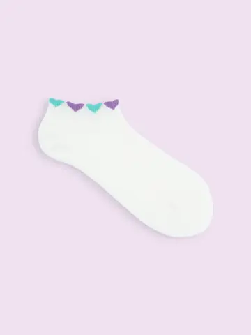 【靴下屋fam】ゴム口たっぷりハートスニーカー丈ソックス