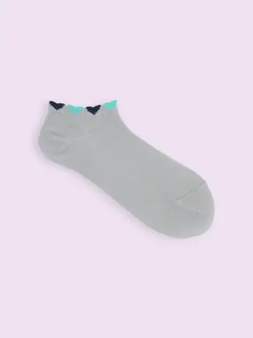 【靴下屋fam】ゴム口たっぷりハートスニーカー丈ソックス