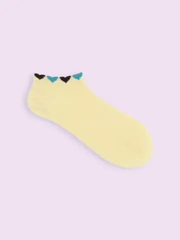 【靴下屋fam】ゴム口たっぷりハートスニーカー丈ソックス