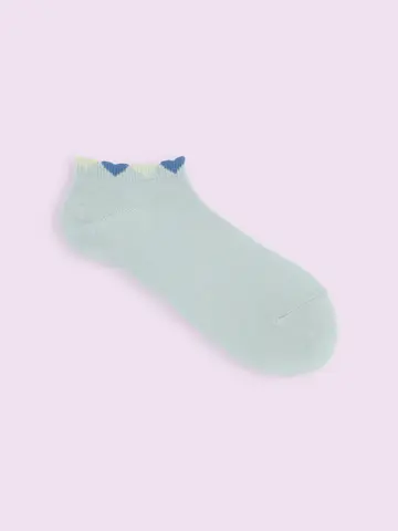 【靴下屋fam】ゴム口たっぷりハートスニーカー丈ソックス