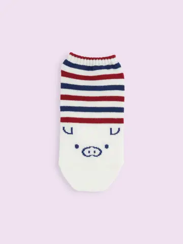 【3足1,386円】ブタさんボーダースニーカー用ソックス