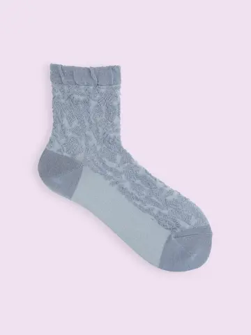【3足1,386円】毛混 ラッセルレースフロートショートソックス