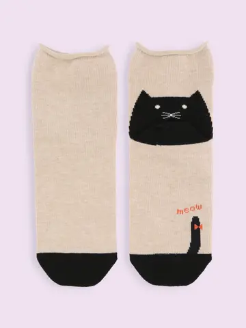 【3足1,386円】かかとねこくるくるショートソックス