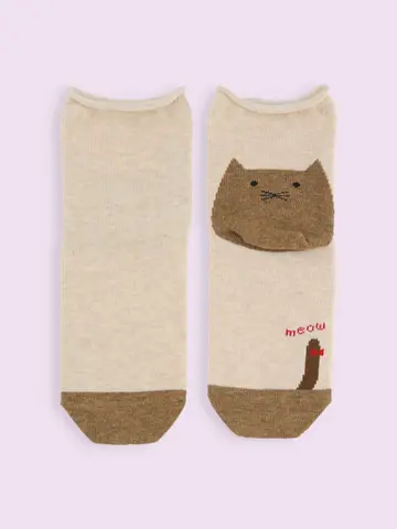 【3足1,386円】かかとねこくるくるショートソックス