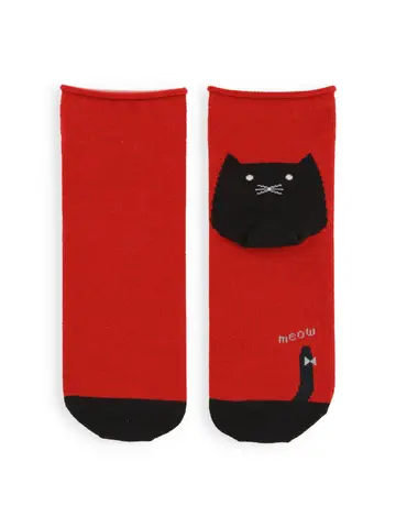 【3足1,485円】かかとねこ履き口くるくるショートソックス