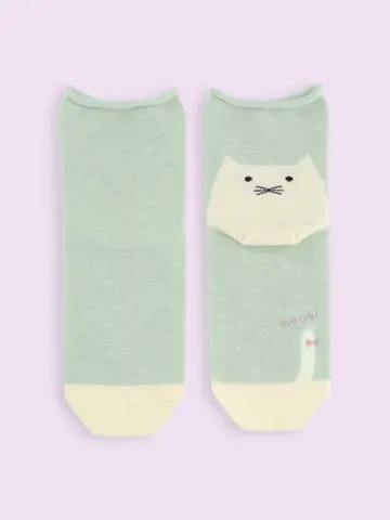 【3足1,386円】かかとねこくるくるショートソックス