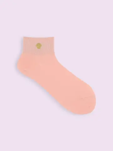 【3足1,100円】ヒトデ＆フェザー刺繍ショートソックス