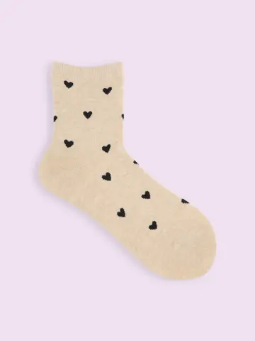 【3足1,386円】ハートパターンショートソックス