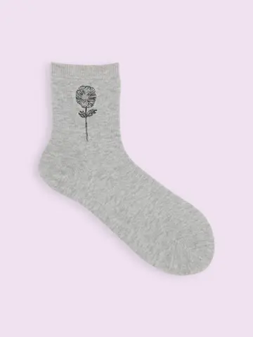 【3足1,386円】お花刺繍ショートソックス