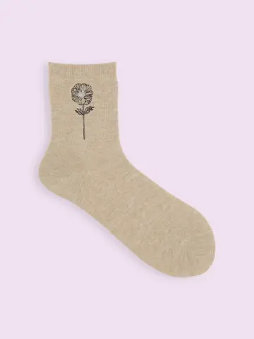 【3足1,386円】お花刺繍ショートソックス