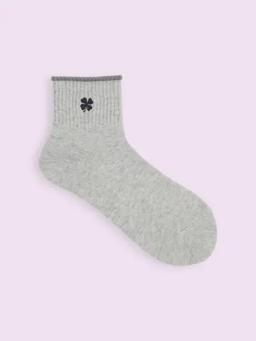 【3足1,386円】クローバー刺繍ショートソックス