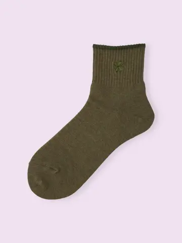 【3足1,386円】クローバー刺繍ショートソックス