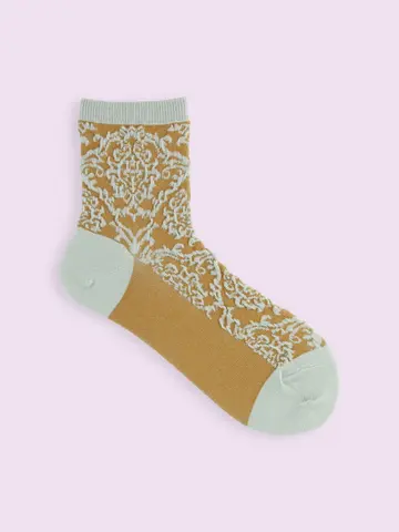 【3足¥1,100】フロートダマスク柄ショートソックス