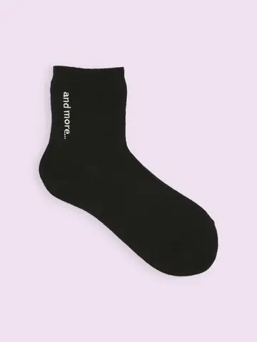 【3足1,386円】リブ風ロゴ刺繍ショートソックス