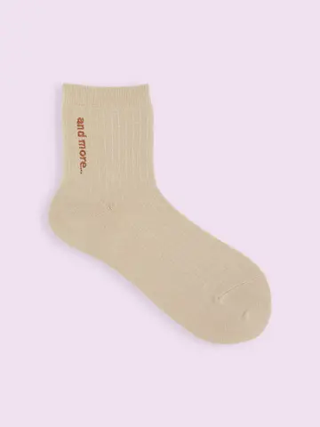 【3足1,386円】リブ風ロゴ刺繍ショートソックス