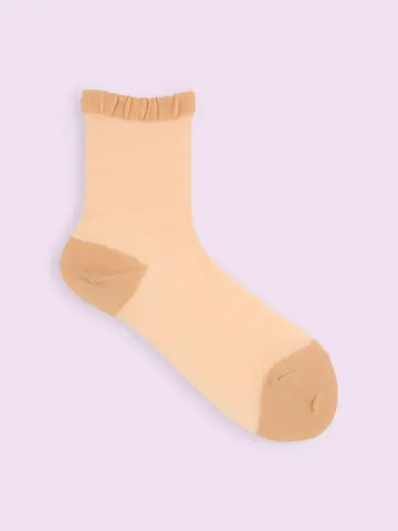 【3足1,386円】くしゅくしゅシースルーショートソックス