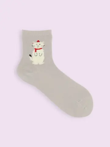 【3足1,386円】クリスマス限定 もふもふ動物ショートソックス