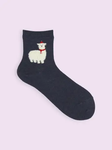 【3足1,386円】クリスマス限定 もふもふ動物ショートソックス