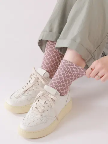 【3足1,386円】レトロタイルフロートショートソックス