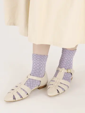 【3足1,386円】レトロタイルフロートショートソックス
