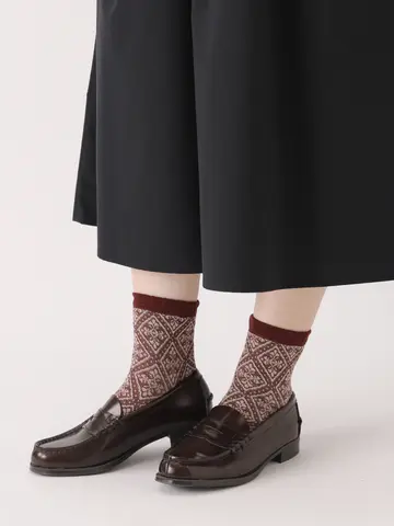 【3足1,386円】フロート総ダイヤレース柄ショートソックス