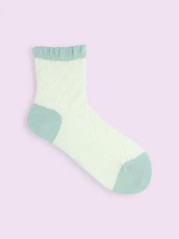 【3足1,386円】フロート総ダイヤレース柄ショートソックス