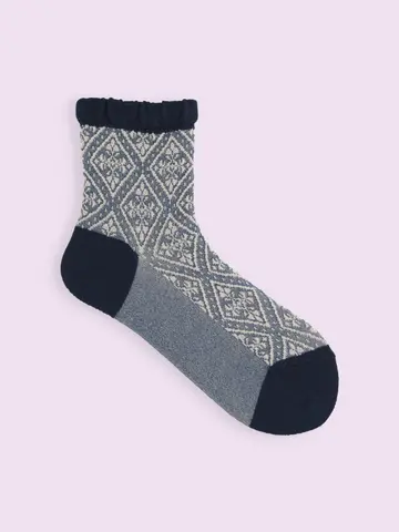 【3足1,386円】フロート総ダイヤレース柄ショートソックス