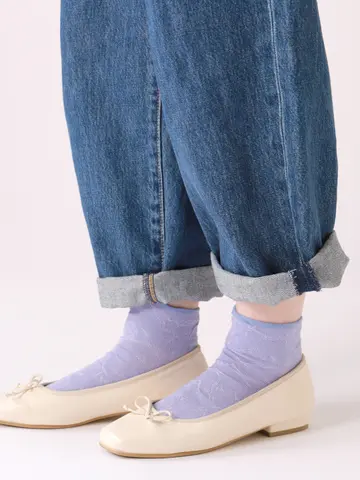 【3足1,386円】フリル花柄ショートソックス