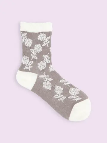 【3足1,386円】花柄フロートショートソックス