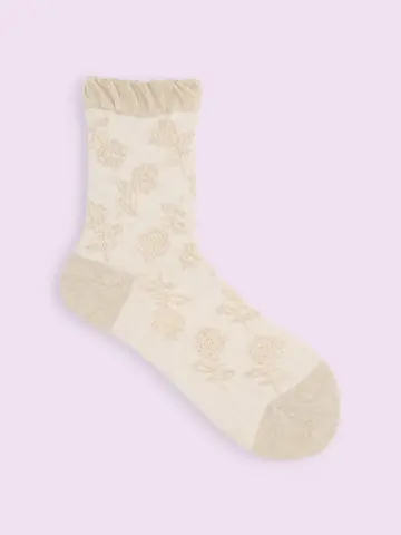 【3足1,386円】花柄フロートショートソックス