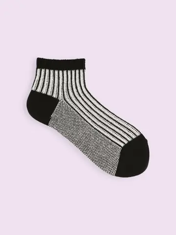 【3足1,386円】JQブークレストライプショートソックス