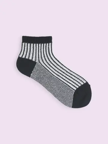 【3足1,386円】JQブークレストライプショートソックス