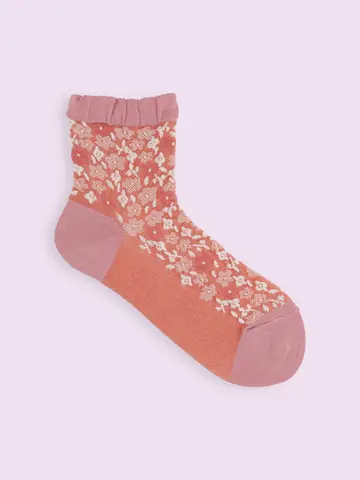 【3足1,386円】ゴム口ゆったり花束フロートショートソックス