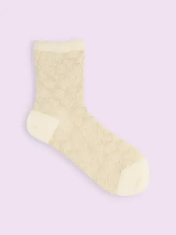 【3足1,386円】フリル総花柄レースショートソックス