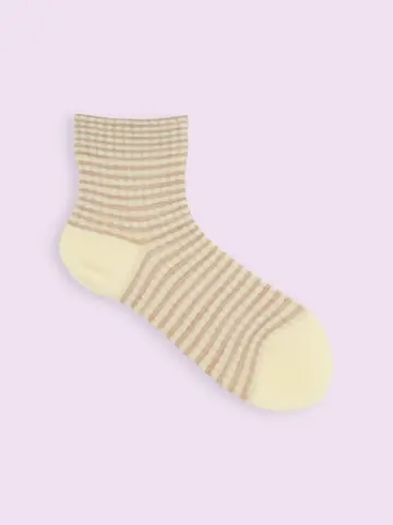 【3足1,386円】毛混ゴム口ゆったりミニチェックショートソックス