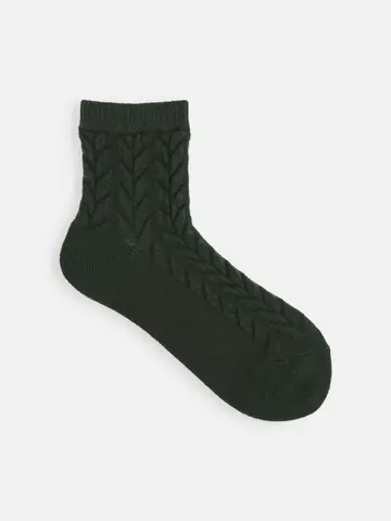 【3足1,386円】毛混フロートへリンボン柄ショートソックス