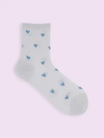 【3足1,386円】メッシュハートパターンショートソックス