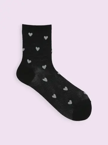 【3足1,386円】メッシュハートパターンショートソックス