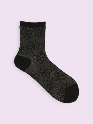 【3足1,386円】メッシュフラワーショートソックス