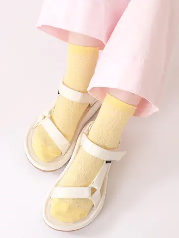 【3足1,386円】メッシュフラワーショートソックス