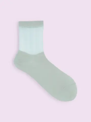 【靴下屋fam】シースルーストライプショートソックス