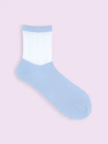 【3足1,386円】シースルーストライプショートソックス