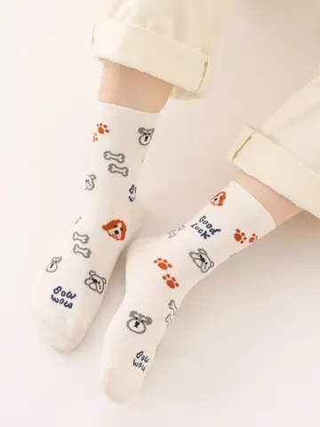 【3足1,386円】落書き風アニマルショートソックス