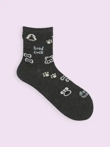 【3足1,386円】落書き風アニマルショートソックス