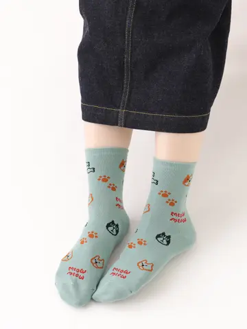 【3足1,386円】落書き風アニマルショートソックス