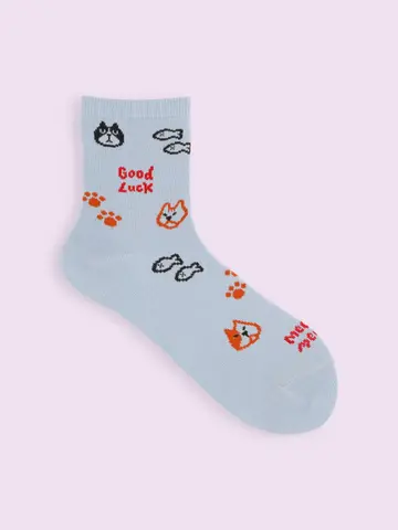 【3足1,386円】落書き風アニマルショートソックス