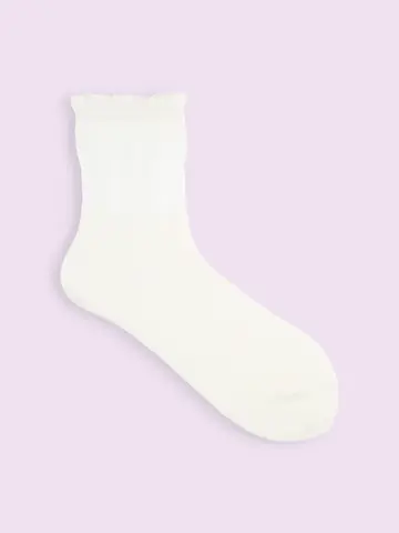 【3足1,386円】チュールレース切替ショートソックス