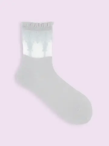 【3足1,386円】チュールレース切替ショートソックス