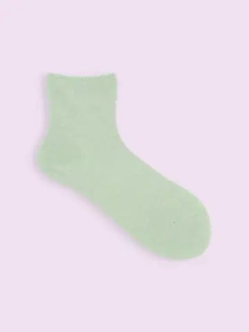 【3足1,386円】ゴム口ゆったり無地ベタショートソックス